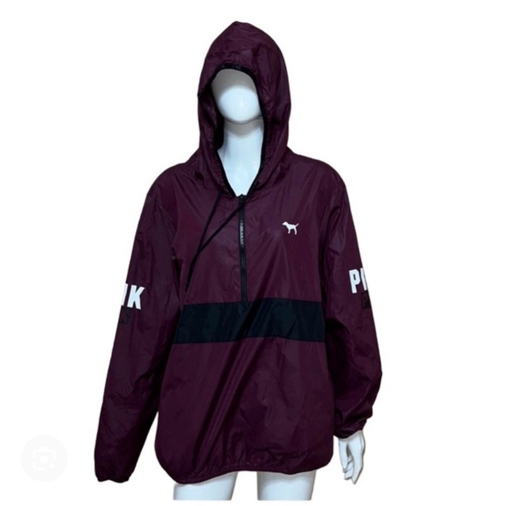 Pink Victoria’s Secret Maroon Hooded Anorak 1/4 ZipWindbreaker